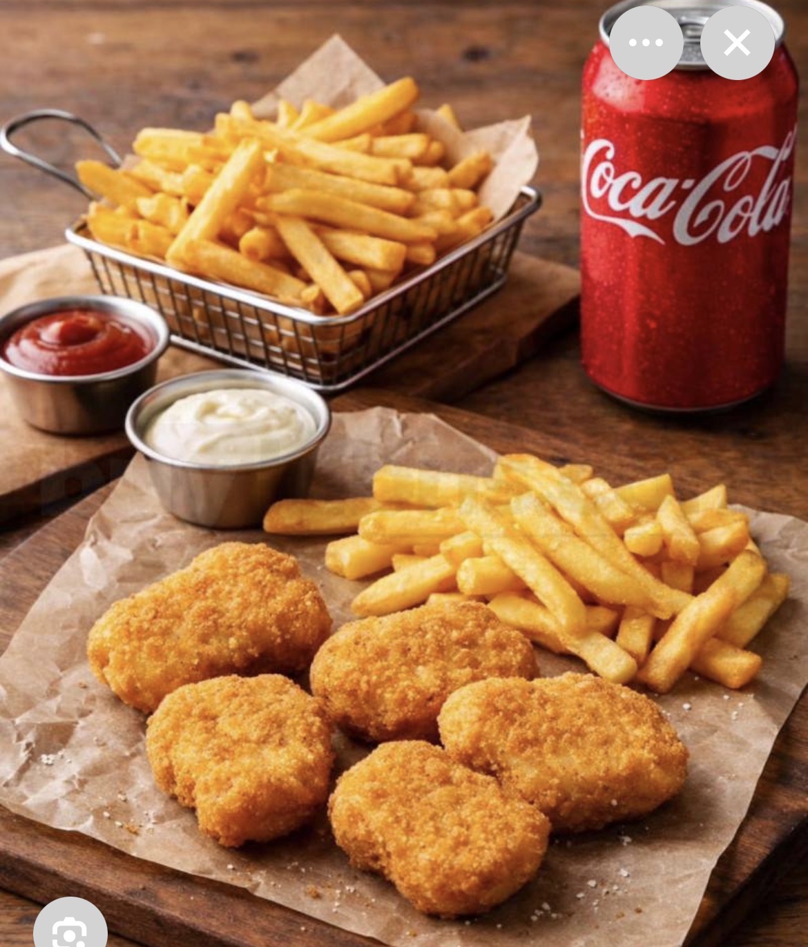 Nugget porsiyon tabak ve patates 